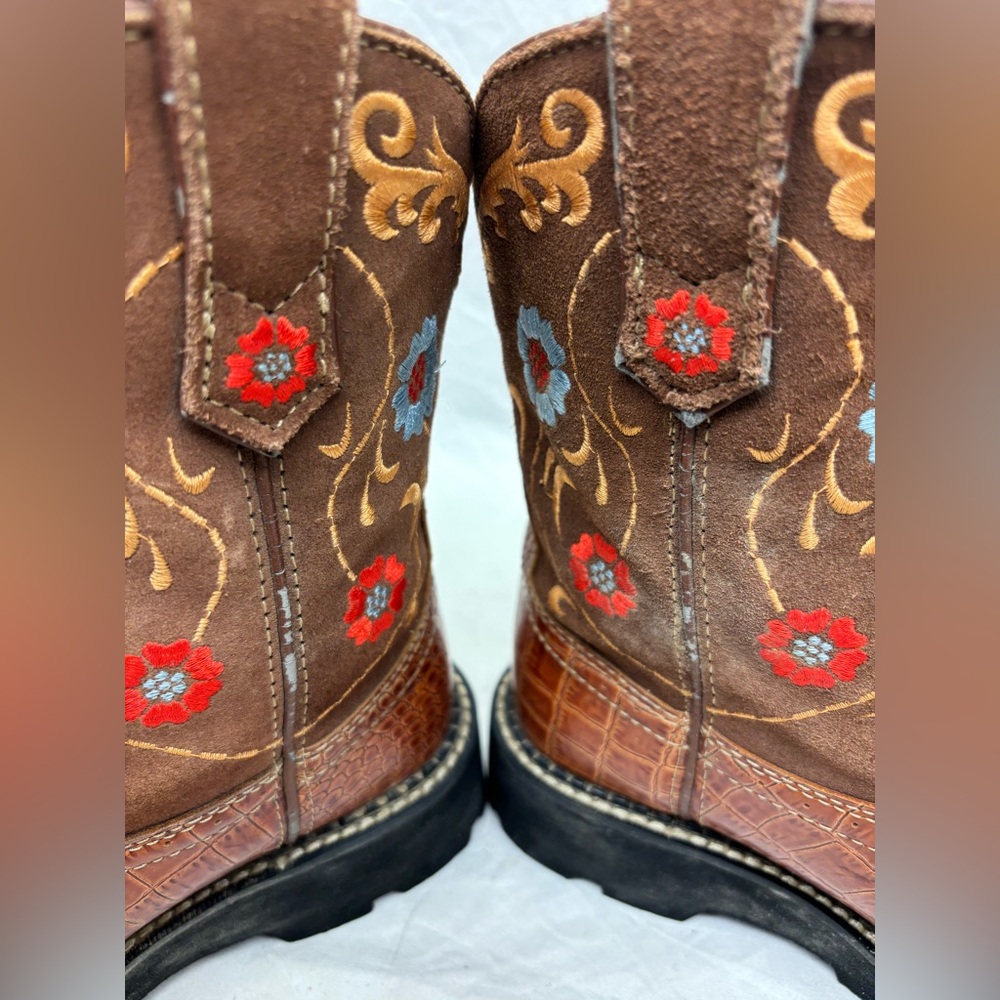 Ariat Women’s Brown Embroidered Western Work Boots size 6 - Picture 8 of 13